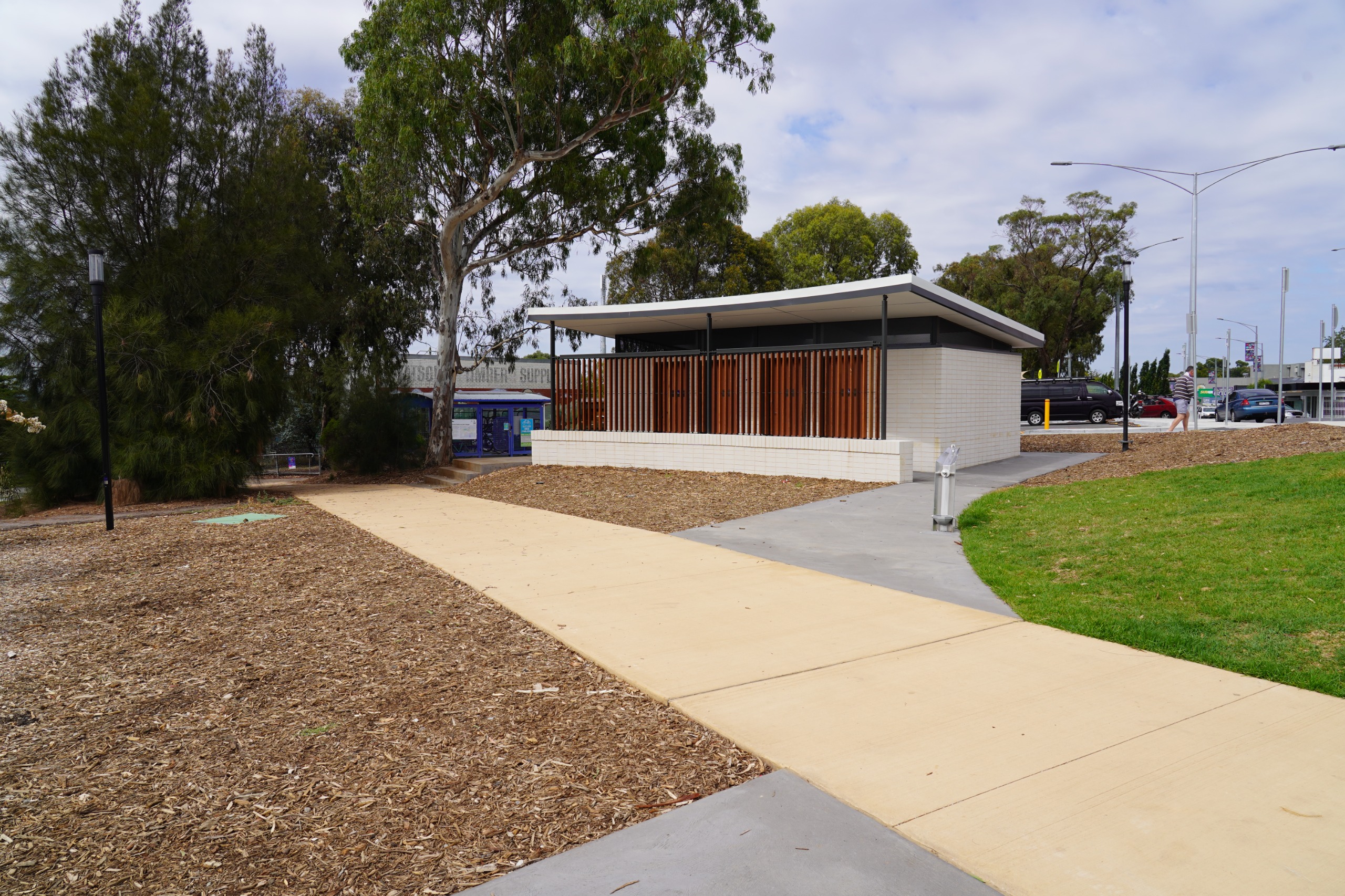 An image of the new accessible public toilets at Watsonia own Square