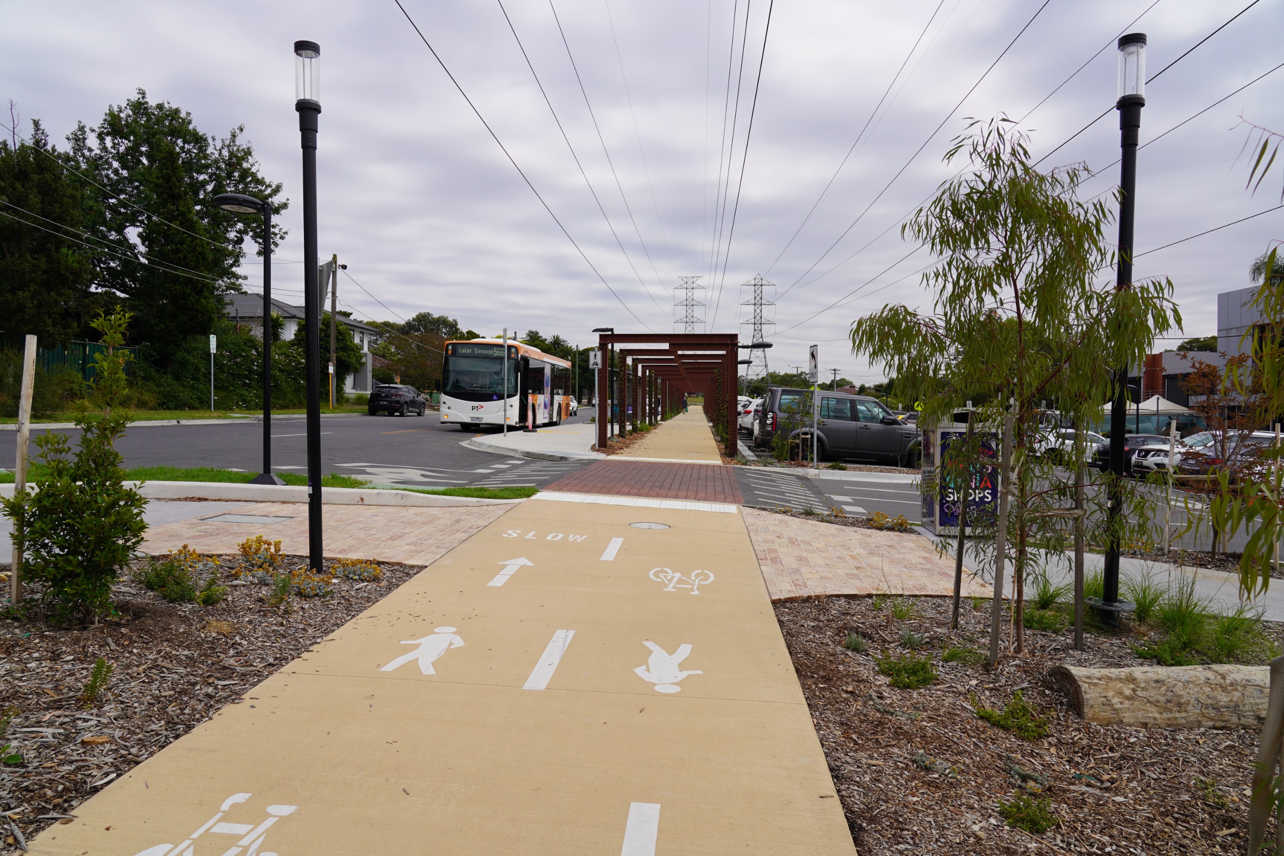 An image of the new shared path and arbour